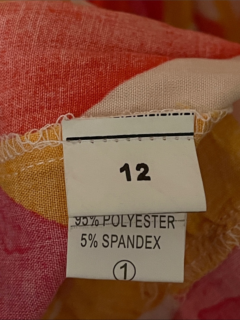 Deli S Dress cotton linen abstract 12 tiered - Picture 6 of 10